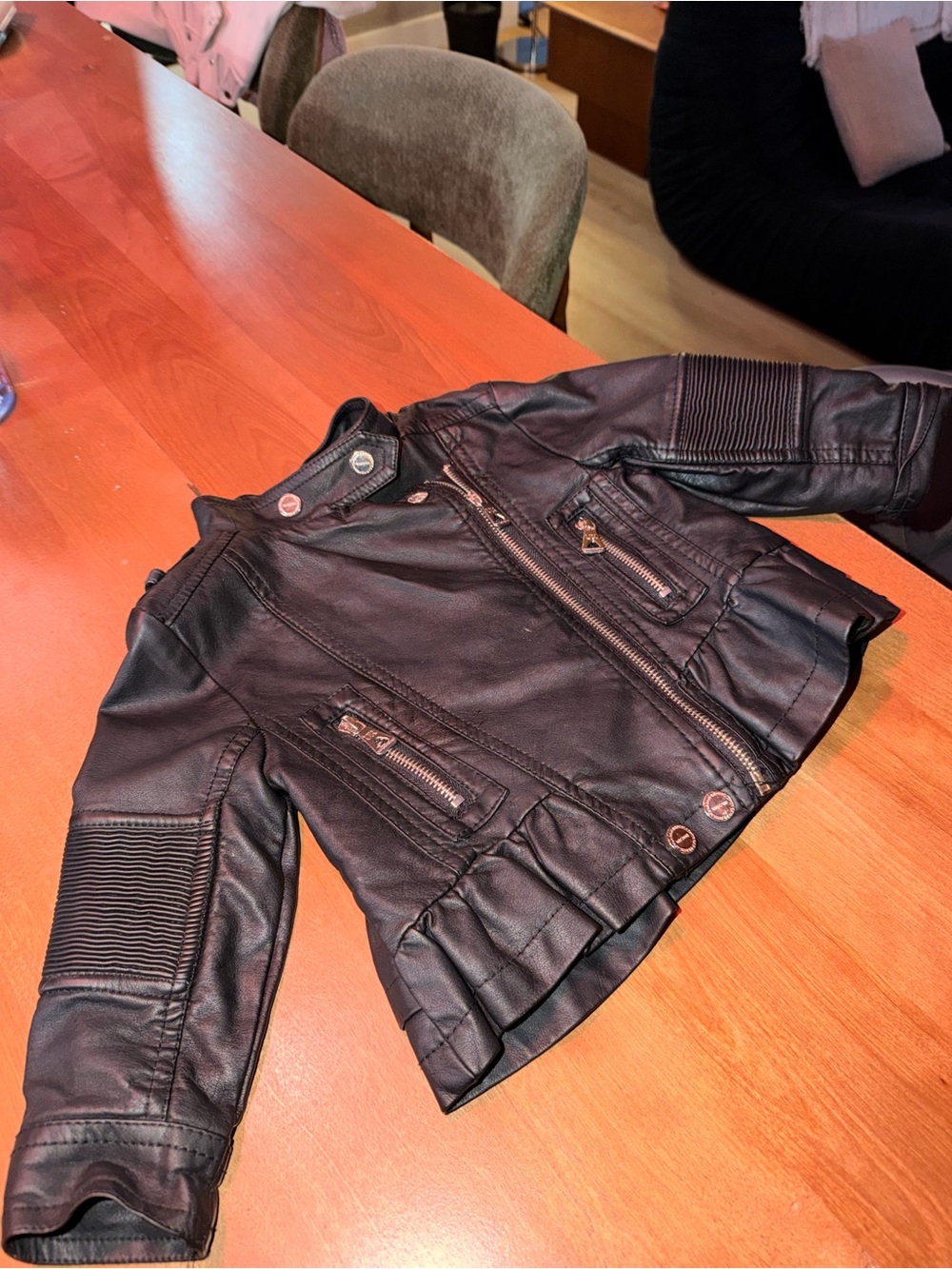 Urban Republic Girls Black Faux Leather Moto Jacket